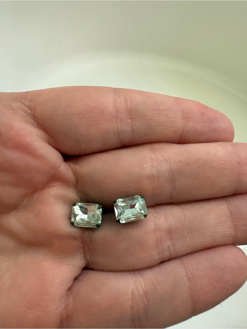 Sorrelli Aquamarine Rectangular Stud Earrings - Light Blue Crystal
